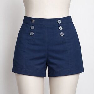 NWT The Limited Navy Blue Sailor Coastal Nautical Shorts Women’s Size 8